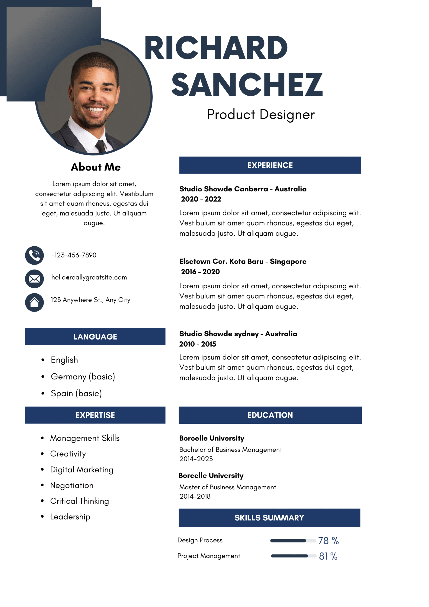 Professional Resume GOLD M