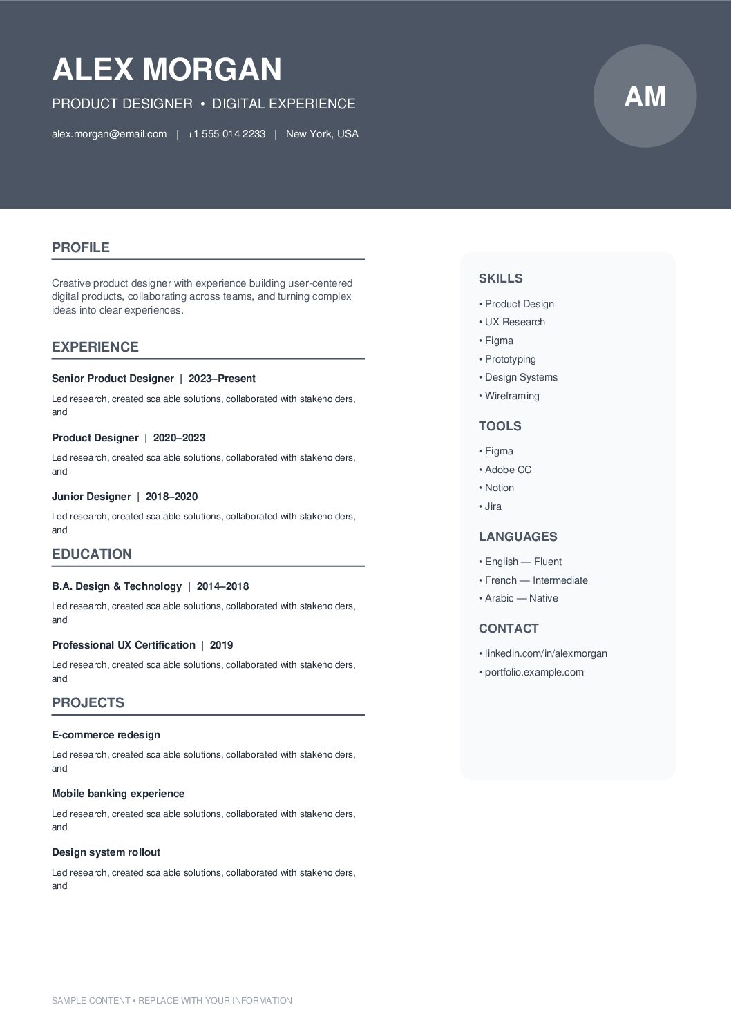 Modern Gray Corporate CV