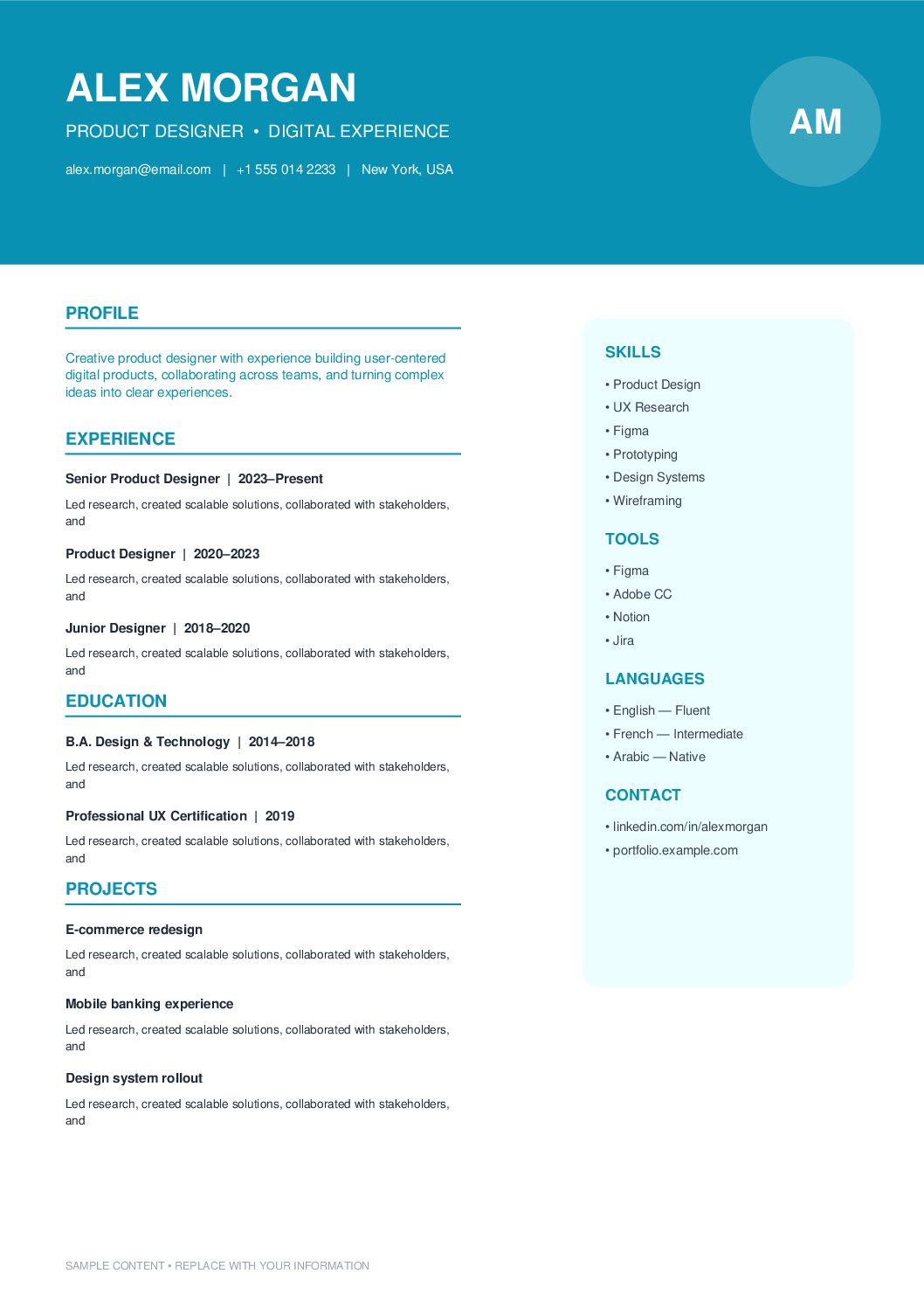 Creative Geometric CV